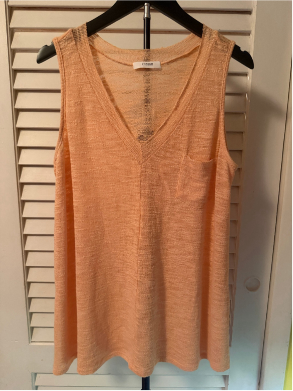 Cherish Orange V-Neck Tank Top Size M